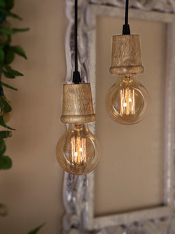 Homesake - Edison Filament Wooden Taper Holder 2Pc