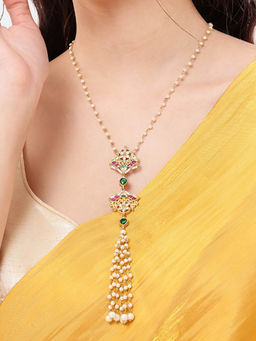 Nuyug - Multi-Color Brass Gold Plated Necklace