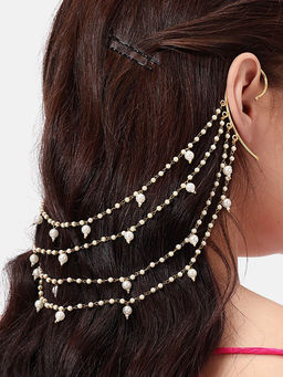 Nuyug - White Brass Gold Plated Pair Of Earcuff