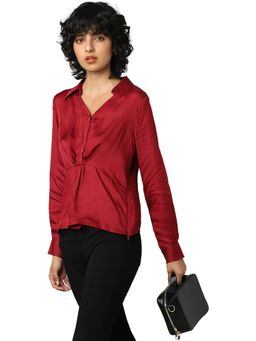 ONLY - Women Solid Red Top