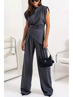 Miakee - Women Clive Charcoal Solid Co-Ord (Set of 2)