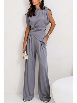 Miakee - Women Clive Grey Solid Co-Ord (Set of 2)