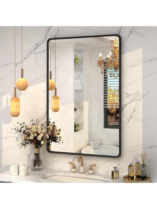 The Artment Streamline Rectangle Wall Mirror Black 69 Cm
