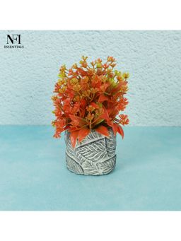 NFI Essentials - Artificial Plants Pot For Home Decor & Office Decoration Small Dry Fake Flower Orange