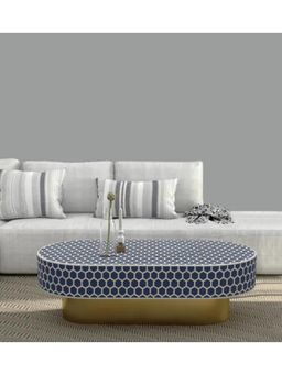 CasaGold - Honeycomb Bone Inlay Coffee Table In Indigo Finish