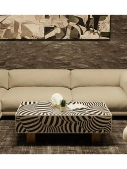 CasaGold - Coiled Bone Inlay Coffee Table In Black Colour