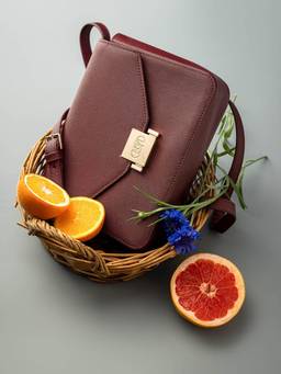 U.S. POLO ASSN. - Guera Maroon Solid Crossbody Handbag With Twist Closure