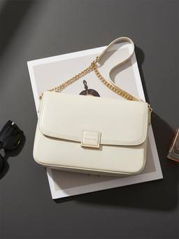 U.S. POLO ASSN. - Blossom Off White Solid crossbody Handbag for Casual Use