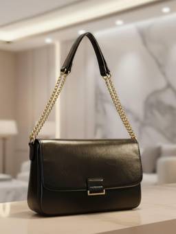 U.S. POLO ASSN. - Blossom Black Solid crossbody Handbag with Compact Design