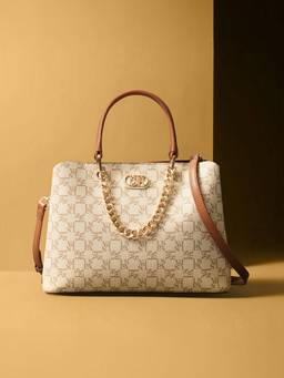 U.S. POLO ASSN. - Women Zoe 2.0 Off White Satchel Handbag (M)