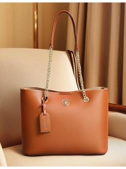 U.S. POLO ASSN. - Women Gabby 2.0 Brown Tote Handbag (L)