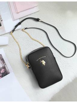 U.S. POLO ASSN. - Hannah 2.0 Solid Black Sling Crossbody Handbag (S)