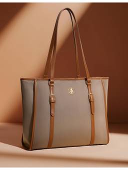 U.S. POLO ASSN. - Millie 2.0 Lt. Brown Laptop Tote Handbag (L)