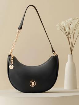 U.S. POLO ASSN. - Miranda 2.0 Black Half Moon Shoulder Handbag (S)