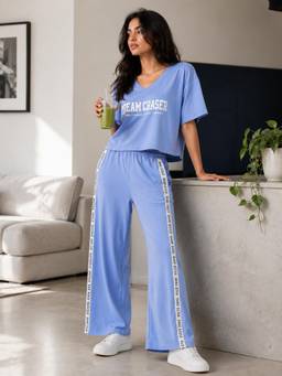 Slumber Jill - Blue Dream Chaser Powder Blue Cotton Co-Ord Set