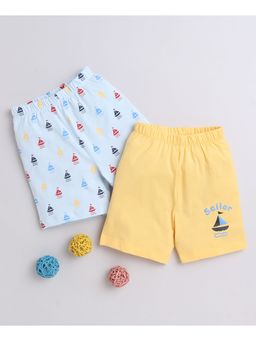 Bumzee - Sky Blue & Yellow Boys Shorts (Pack of 2)