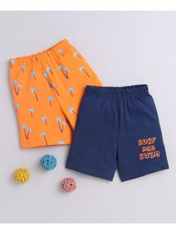 Bumzee - Navy & Orange Boys Shorts (Pack of 2)
