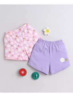 Bumzee - Pink & Lavender Girls Shorts (Pack of 2)