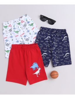 Bumzee - Navy & Red Boys Shorts (Pack of 3)