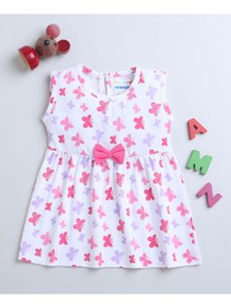 Bumzee - White Girls Sleeveless Frock