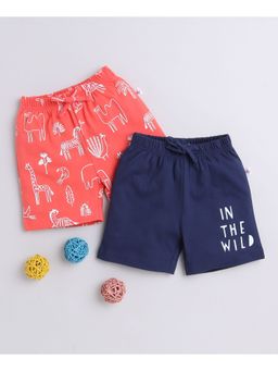 Bumzee - Navy & Coral Boys Shorts (Pack of 2)