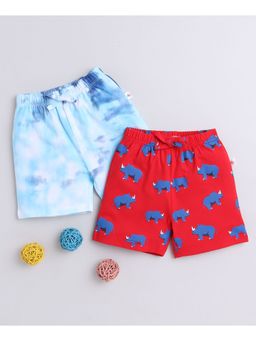 Bumzee - Blue & Red Boys Shorts (Pack of 2)