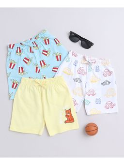 Bumzee - Sky Blue & White Boys Shorts (Pack of 3)