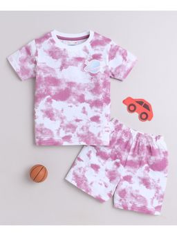 Bumzee - Lavender Girls Half Sleeves T-Shirt and Shorts (Set of 2)