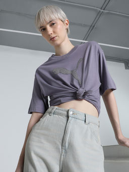 Puma - Women Purple Solid T-Shirt