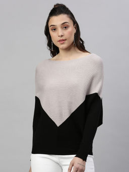SHOWOFFFF - Women Colourblocked Grey Top