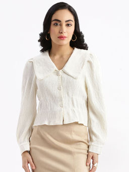 SHOWOFF - Women Solid Cream Top