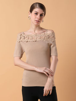 SHOWOFF - Women Solid Beige Top