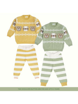 Kids of Greendeer - Enchanting Bear Jacquard 2 Sweaters with 2 Lowers (Set of 4)