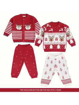 Kids of Greendeer - Jaunty Reindeer Joyful Reindeer 2 Sweaters with 2 Lowers (Set of 4)