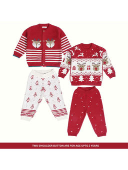 Kids of Greendeer - Jaunty Reindeer Joyful Reindeer 2 Sweaters with 2 Lowers (Set of 4)