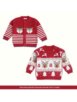 Kids of Greendeer - Jaunty Reindeer Joyful Reindeer 2 Sweaters (Set of 2)