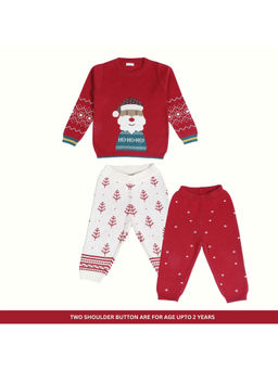 Kids of Greendeer - Santa Jacquard 1 Sweater with 2 Lowers (Set of 3)
