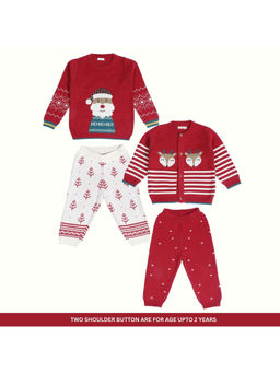 Kids of Greendeer - Santa Joyful Reindeer 2 Sweaters with 2 Lowers (Set of 4)