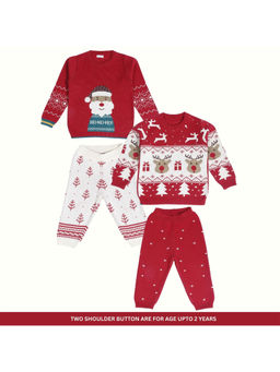 Kids of Greendeer - Santa Jaunty Reindeer 2 Sweaters with 2 Lowers (Set of 4)