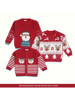 Kids of Greendeer - Santa Jaunty or Joyful Reindeer 3 Sweaters (Set of 3)