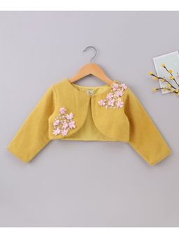 A Little Fable - Mustard Flower Cardigan for Girls