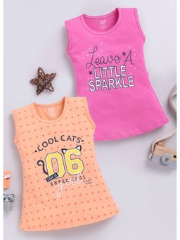 Toonyport - Multi-Color Girls Cotton Printed A-Line Dresses (Pack of 2)