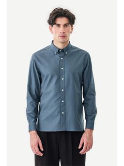 Snitch - Blue Solid Full Sleeves Regular Casual Shirt