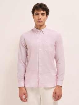 The Bear House - Mens Cotton Stripes Slim Fit Casual Shirt