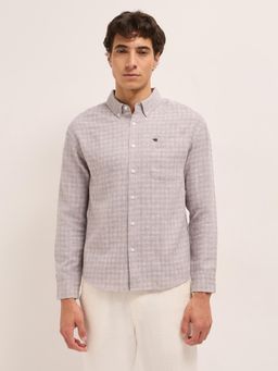 The Bear House - Mens Woven Checks Relax Fit Casual Shirt