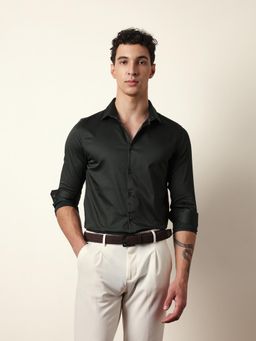 The Bear House - Mens Green Casual Modern Fit Shirt