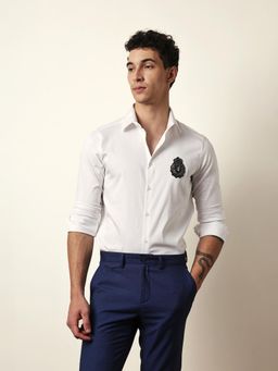 The Bear House - Mens White Casual Modern Fit Shirt