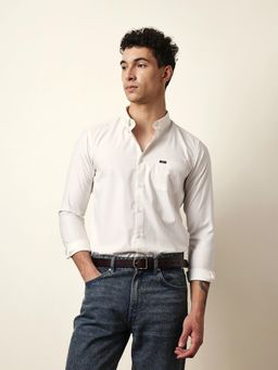 The Bear House - Mens White Casual Modern Fit Shirt
