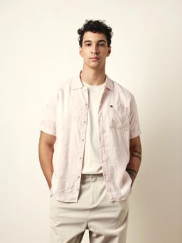 The Bear House - Mens Pink Casual Modern Fit Shirt