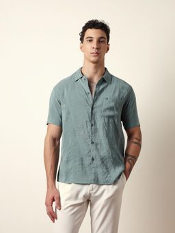The Bear House - Mens Green Casual Modern Fit Shirt